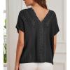 imageGRACE KARIN 2025 Womens Summer Lightweight Cardigan Sweater Crochet Short Sleeve Open Front Beach Knit Shrug OutwearBlack