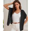imageGRACE KARIN 2025 Womens Summer Lightweight Cardigan Sweater Crochet Short Sleeve Open Front Beach Knit Shrug OutwearBlack