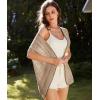imageGRACE KARIN 2025 Womens Summer Lightweight Cardigan Sweater Crochet Short Sleeve Open Front Beach Knit Shrug OutwearKhaki