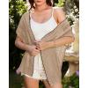 imageGRACE KARIN 2025 Womens Summer Lightweight Cardigan Sweater Crochet Short Sleeve Open Front Beach Knit Shrug OutwearKhaki