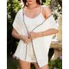 imageGRACE KARIN 2025 Womens Summer Lightweight Cardigan Sweater Crochet Short Sleeve Open Front Beach Knit Shrug OutwearWhite
