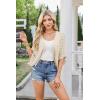 imageGRACE KARIN Womens Crochet Summer Cardigan Shrug 2025 Lightweight Open Front Hollowout Batwing Cardigan Sweater OutwearApricot
