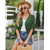 imageGRACE KARIN Womens Crochet Summer Cardigan Shrug 2025 Lightweight Open Front Hollowout Batwing Cardigan Sweater OutwearArmy Green