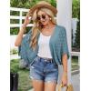 imageGRACE KARIN Womens Crochet Summer Cardigan Shrug 2025 Lightweight Open Front Hollowout Batwing Cardigan Sweater OutwearLight Blue