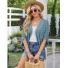 imageGRACE KARIN Womens Crochet Summer Cardigan Shrug 2025 Lightweight Open Front Hollowout Batwing Cardigan Sweater OutwearLight Blue