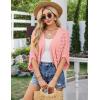 imageGRACE KARIN Womens Crochet Summer Cardigan Shrug 2025 Lightweight Open Front Hollowout Batwing Cardigan Sweater OutwearLight Pink