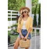 imageGRACE KARIN Womens Crochet Summer Cardigan Shrug 2025 Lightweight Open Front Hollowout Batwing Cardigan Sweater OutwearLight Yellow