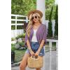 imageGRACE KARIN Womens Crochet Summer Cardigan Shrug 2025 Lightweight Open Front Hollowout Batwing Cardigan Sweater OutwearPurple