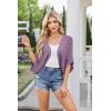 imageGRACE KARIN Womens Crochet Summer Cardigan Shrug 2025 Lightweight Open Front Hollowout Batwing Cardigan Sweater OutwearPurple