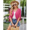 imageGRACE KARIN Womens Crochet Summer Cardigan Shrug 2025 Lightweight Open Front Hollowout Batwing Cardigan Sweater OutwearRose Red