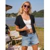 imageGRACE KARIN Womens Summer Short Sleeve Cropped Cardigans Lightweight Crochet Bolero Shrug Open Front Shrot Bolero SweaterBlack