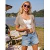 imageGRACE KARIN Womens Summer Short Sleeve Cropped Cardigans Lightweight Crochet Bolero Shrug Open Front Shrot Bolero SweaterKhaki