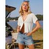 imageGRACE KARIN Womens Summer Short Sleeve Cropped Cardigans Lightweight Crochet Bolero Shrug Open Front Shrot Bolero SweaterWhite