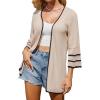 imageGRACE KARIN Boho Kimono Cardigans 34 Sleeve Shrugs 2025 Fashion Beach Cover Ups Vacation Outfits Spring SummerApricot