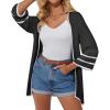 imageGRACE KARIN Boho Kimono Cardigans 34 Sleeve Shrugs 2025 Fashion Beach Cover Ups Vacation Outfits Spring SummerBlack