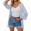 imageGRACE KARIN Boho Kimono Cardigans 34 Sleeve Shrugs 2025 Fashion Beach Cover Ups Vacation Outfits Spring SummerLight Blue