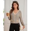 imageGRACE KARIN 2025 Womens Summer Cardigans Sweaters VNeck Long Sleeve Button Down Lightweight Knit CardiganApricot Navy