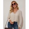 imageGRACE KARIN 2025 Womens Summer Cardigans Sweaters VNeck Long Sleeve Button Down Lightweight Knit CardiganApricot White