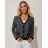 imageGRACE KARIN 2025 Womens Summer Cardigans Sweaters VNeck Long Sleeve Button Down Lightweight Knit CardiganBlack White