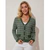 imageGRACE KARIN 2025 Womens Summer Cardigans Sweaters VNeck Long Sleeve Button Down Lightweight Knit CardiganGreen White