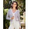 imageGRACE KARIN 2025 Womens Summer Cardigans Sweaters VNeck Long Sleeve Button Down Lightweight Knit CardiganPurple White