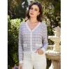 imageGRACE KARIN 2025 Womens Summer Cardigans Sweaters VNeck Long Sleeve Button Down Lightweight Knit CardiganPurple White