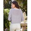 imageGRACE KARIN 2025 Womens Summer Cardigans Sweaters VNeck Long Sleeve Button Down Lightweight Knit CardiganPurple White
