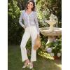 imageGRACE KARIN 2025 Womens Summer Cardigans Sweaters VNeck Long Sleeve Button Down Lightweight Knit CardiganPurple White