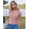 imageGRACE KARIN Sweater Vest Women Summer Sleeveless Knit Cardigans V Neck Collared Lightweight Button Down Sweaters TopsPink
