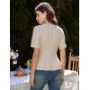 imageGRACE KARIN Women 2025 Short Sleeve Cropped Cardigan Trendy Lightweight V Neck Button Crochet HollowedOut Knit Shrug SweaterBeige