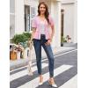 imageGRACE KARIN Women 2025 Short Sleeve Cropped Cardigan Trendy Lightweight V Neck Button Crochet HollowedOut Knit Shrug SweaterPink