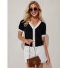 imageGRACE KARIN Womens Summer Cardigan Sweaters 2025 Short Sleeve Cropped V Neck Lightweight Textured Ribbed Sweaters TopsBlack