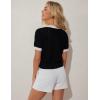 imageGRACE KARIN Womens Summer Cardigan Sweaters 2025 Short Sleeve Cropped V Neck Lightweight Textured Ribbed Sweaters TopsBlack