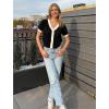 imageGRACE KARIN Womens Summer Cardigan Sweaters 2025 Short Sleeve Cropped V Neck Lightweight Textured Ribbed Sweaters TopsBlack