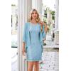 imageGRACE KARIN Sequin Dress for Women Knee Length Mother of the Bride Dresses Formal Dress Two Piece Dress with Chiffon JacketAqua Blue