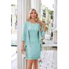 imageGRACE KARIN Sequin Dress for Women Knee Length Mother of the Bride Dresses Formal Dress Two Piece Dress with Chiffon JacketAqua Green
