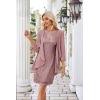 imageGRACE KARIN Sequin Dress for Women Knee Length Mother of the Bride Dresses Formal Dress Two Piece Dress with Chiffon JacketCoupled Pink
