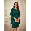 imageGRACE KARIN Sequin Dress for Women Knee Length Mother of the Bride Dresses Formal Dress Two Piece Dress with Chiffon JacketDark Green