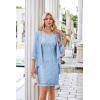 imageGRACE KARIN Sequin Dress for Women Knee Length Mother of the Bride Dresses Formal Dress Two Piece Dress with Chiffon JacketLight Blue