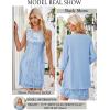 imageGRACE KARIN Sequin Dress for Women Knee Length Mother of the Bride Dresses Formal Dress Two Piece Dress with Chiffon JacketLight Blue