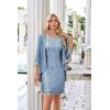 imageGRACE KARIN Sequin Dress for Women Knee Length Mother of the Bride Dresses Formal Dress Two Piece Dress with Chiffon JacketLight Gray Blue