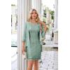 imageGRACE KARIN Sequin Dress for Women Knee Length Mother of the Bride Dresses Formal Dress Two Piece Dress with Chiffon JacketLight Gray Green