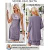 imageGRACE KARIN Sequin Dress for Women Knee Length Mother of the Bride Dresses Formal Dress Two Piece Dress with Chiffon JacketLight Purple
