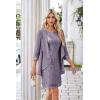 imageGRACE KARIN Sequin Dress for Women Knee Length Mother of the Bride Dresses Formal Dress Two Piece Dress with Chiffon JacketLight Purple