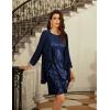 imageGRACE KARIN Sequin Dress for Women Knee Length Mother of the Bride Dresses Formal Dress Two Piece Dress with Chiffon JacketNavy Blue