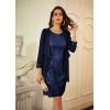 imageGRACE KARIN Sequin Dress for Women Knee Length Mother of the Bride Dresses Formal Dress Two Piece Dress with Chiffon JacketNavy Blue
