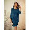 imageGRACE KARIN Sequin Dress for Women Knee Length Mother of the Bride Dresses Formal Dress Two Piece Dress with Chiffon JacketPeacock Blue