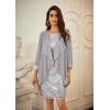 imageGRACE KARIN Sequin Dress for Women Knee Length Mother of the Bride Dresses Formal Dress Two Piece Dress with Chiffon JacketSilver