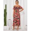 imageGRACE KARIN Womens 2025 Summer Floral Smocked Off Shoulder Flowy A Line Maxi Dresses Formal Wedding Guest Dress with PocketsBlack Red