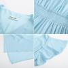 imageGRACE KARIN Womens Casual Summer V Neck Flutter Ruffle Short Sleeve 2025 Empire High Waist Flowy Midi DressesLight Blue